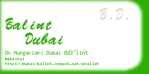 balint dubai business card